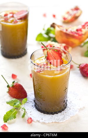 Mango,Pineapple and Pear smoothie Stock Photo