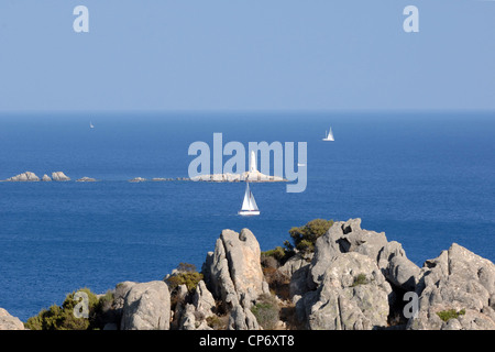 the view on the isole dei Monaci in Maddalena Archipelago National Park, Sardinia, Italy Stock Photo