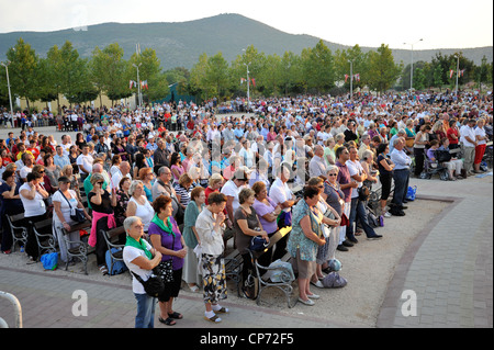 Europe Bosnia and Herzegovina Medjugorje Marian Shrine Church of Sy James Square of the Masses Stock Photo