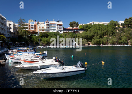 Lake Voulismeni, Agios Nikolaos, Crete, Greece Stock Photo