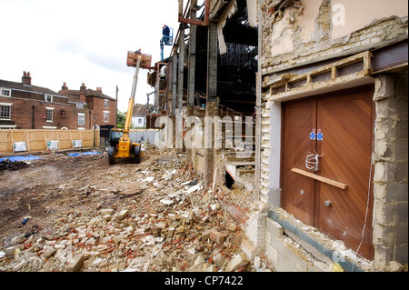 Places - Demolition of old Marlowe Theatre, Canterbury, Kent, England, UK Stock Photo