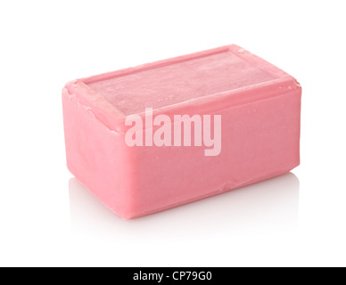 Pink soap isolated on a white background Stock Photo