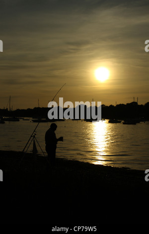 Angling on the Hamble River Stock Photo