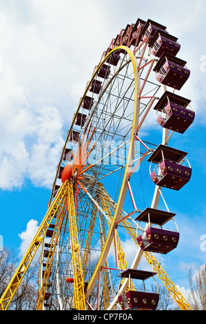 The largest Ferris wheel in Ukraine. Odessa, Shevchenko Park. Vertical view. Stock Photo