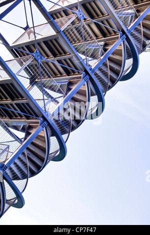 The stairs of an observation tower from below Stock Photo