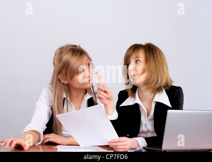 Two businesswoman having a meeting in office Stock Photo