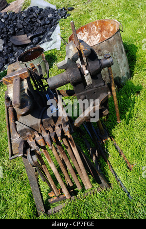 tools, hammer and anvil used by a blacksmith Stock Photo
