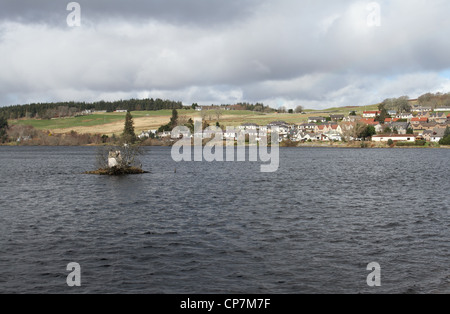 Loch Shin and Lairg Scotland March 2012 Stock Photo