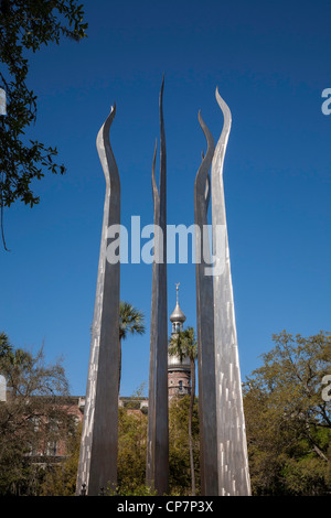 Sticks of Fire sculpture, University of Tampa campus, Tampa, FL, USA Stock Photo