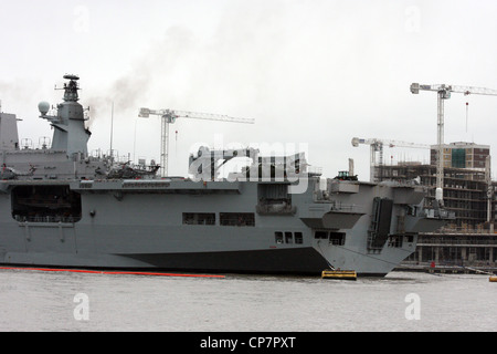 HMS Ocean of the Royal Navy is an amphibious assault ship Stock Photo