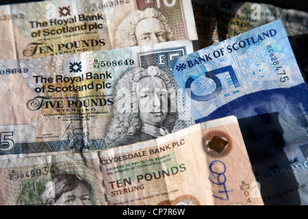 scottish pound banknotes in Scotland UK Stock Photo