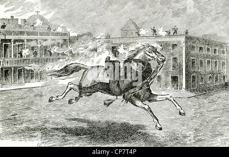 During Mexican American War, Ulysses Grant volunteered to ride back to get ammunition outside the city of Monterey. Stock Photo