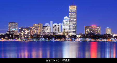 Skyline of landmark high rises in Back Bay, Boston, Massachusetts Stock Photo