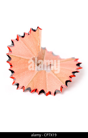 Pencil Shavings with white background Stock Photo