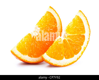 Fresh orange slices isolated on white background Stock Photo