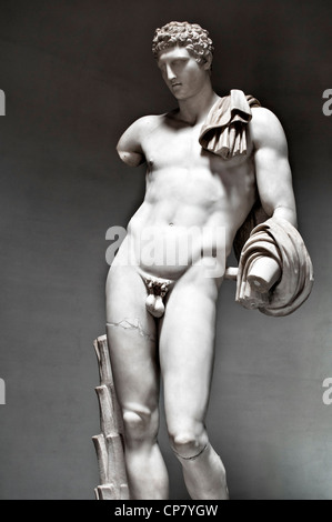 Sculpture of the Hermes Belvedere  also known as 'Antinous Belvedere' in the Pio-Clementine Museum ,Vatican museums , Vatican Stock Photo