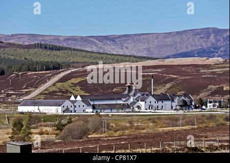 Dalwhinnie Whisky Distillery in Dalwhinnie Highland Scotland seen from the A9 road Stock Photo