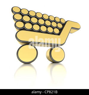 Shopping cart in 3D Stock Photo