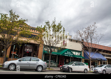 Downtown Calistoga in Napa Valley wine country,California,USA Stock ...