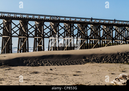 The Pudding Creek Trestle foot bridge part of the Ten Mile Trail in Fort Bragg California Stock Photo