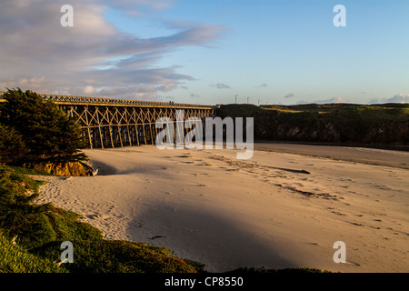 The Pudding Creek bridge in Fort Bragg California part of a Ten mile trail system in Fort Bragg California Stock Photo