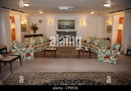 The state drawing room Inside the royal yacht Britannia Edinburgh Stock Photo