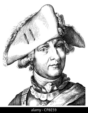 Friedrich Wilhelm Freiherr von Seydlitz-Kurzbach, 1721 - 1773, a Prussian cavalry general, the most important cavalry leader of Stock Photo