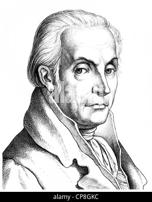 August Wilhelm Iffland, 1759 - 1814, a German actor, director and playwright, Historische Zeichnung aus dem 19. Jahrhundert, Por Stock Photo