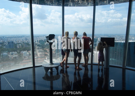 View from observation floor of Bitexco Financial Tower skyscraper in central Saigon or Ho Chi Min City in Vietnam Stock Photo