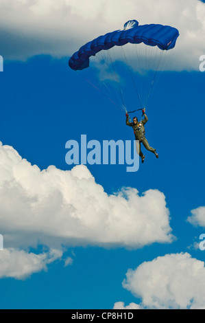 Europe Italy Piedmont Turin  airport of Collegno Word Air Games 2009 parachuting Stock Photo