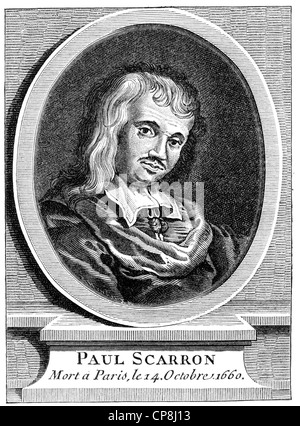 Paul Scarron, 1610 - 1660, a French writer, Historische Druck aus dem 19. Jahrhundert, Portrait von Paul Scarron, 1610 - 1660, e Stock Photo