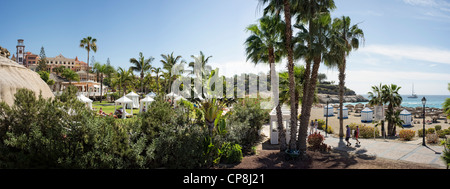 A panoramic view of the Gran Hotel Bahía del Duque and beach at Playa de Fañabe, Adeje, Tenerife Stock Photo