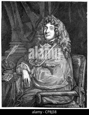 Moliere or Jean-Baptiste Poquelin, 1622 - 1673, a French actor, theater director and playwright, Historische Druck aus dem 19. J Stock Photo