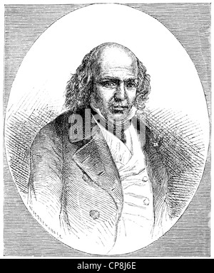 Pierre-Jean de Béranger, 1780 - 1857, a French poet and lyricist, Historische Druck aus dem 19. Jahrhundert, Portrait von Pierre Stock Photo
