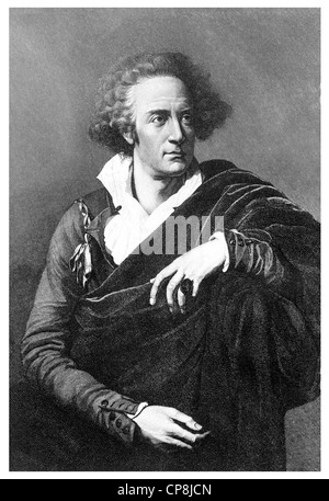 Vittorio Alfieri, 1749 - 1803, an Italian poet and dramatist, Historische Zeichnung aus dem 19. Jahrhundert, Portrait von Vittor Stock Photo