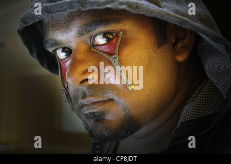 In Halloween day costume Stock Photo