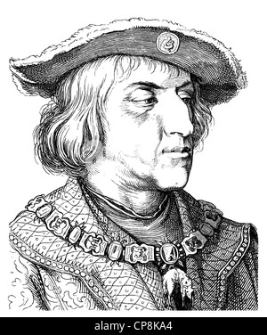 Maximilian I von Habsburg, known as the last knight, 1459 -1519, duke of Burgundy, German king, Archduke of Austria and Emperor Stock Photo
