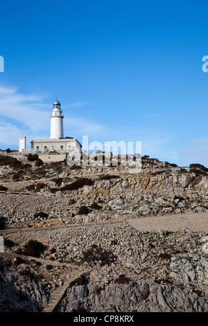 Lighthouse at Cap de Formentor, the northern most point of Mallorca, reached by a long winding road from Port de Pollenca. Stock Photo