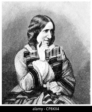 George Eliot or Mary Anne Evans, 1819 - 1880, a British writer, translator and journalist, Historische Zeichnung aus dem 19. Jah Stock Photo