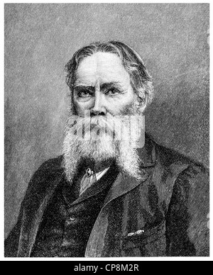 James Russell Lowell, 1819 - 1891, an American poet, essayist, editor and diplomat, Historische Zeichnung aus dem 19. Jahrhunder Stock Photo