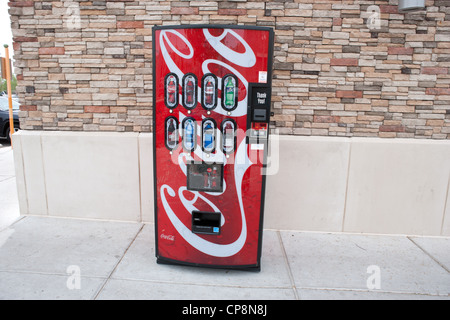 Coca cola vending machine in an outdoor shopping mall. Stock Photo