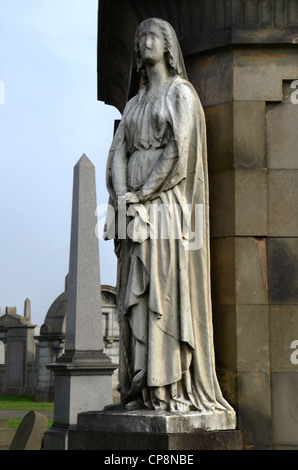 The figure of 'Hope' standing outside the John Houldsworth Mausoleum at the Necropolis in Glasgow. Stock Photo