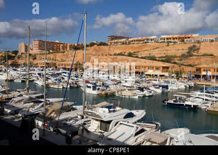 Port Adriano 'Puerto Adriano' harbor boats moored in Majorca Mallorca Balearic Spain Stock Photo