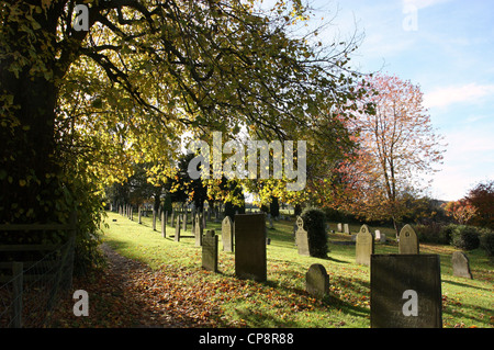 The Graveyard at Saint Peters which is the Parish Church of Edensor Stock Photo