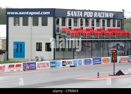 Santa Pod raceway grandstand in Northamptonshire UK Stock Photo