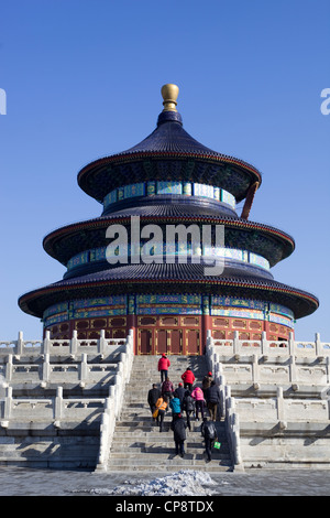 Good Harvest Prayer Hall Temple of Heaven Park in winter with remains of snow Stock Photo