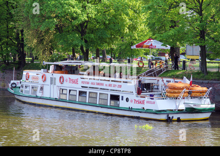 Cruising boat on the Odra River Wroclaw Poland Stock Photo