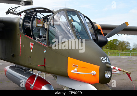 North American Aviation Rockwell OV-10 Bronco turboprop light attack and observation aircraft at Abingdon Airshow 2012 Stock Photo