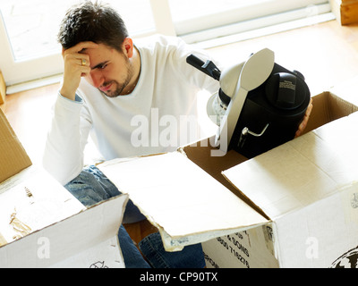 Man moving house Stock Photo