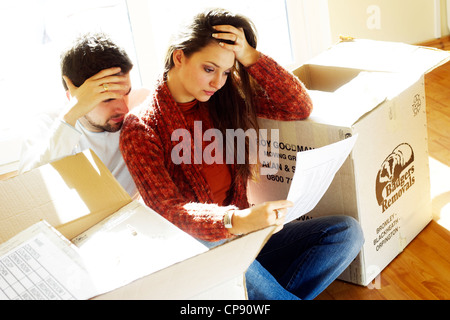 Couple moving house Stock Photo